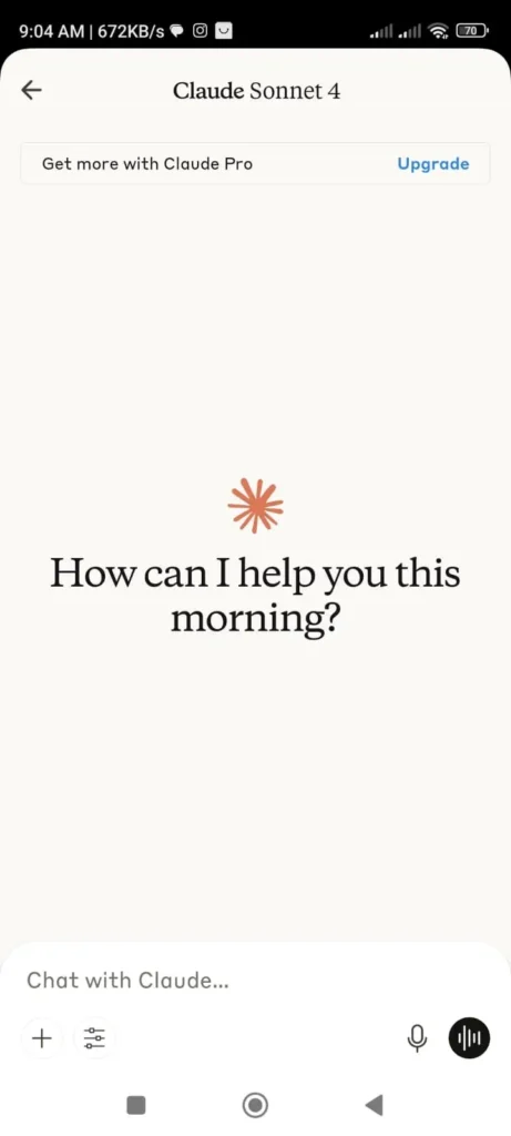 Claude 모바일 앱 환영 화면